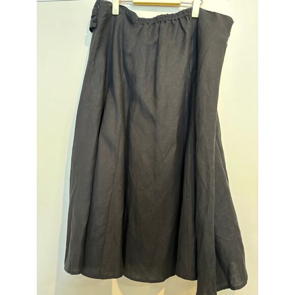 Appraisal Plus Brand Midi Skirt Plus Size 24 Linen Blend Black New - Picture 3 of 5